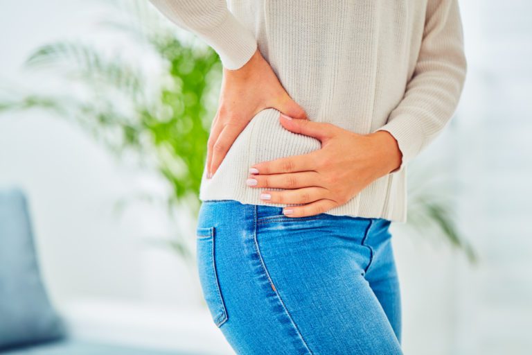 Woman with hip pain