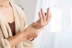 Woman suffering from wrist pain