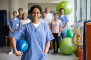 sports medicine physician with athletes